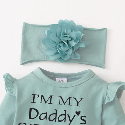 Newborn Infant Baby Girl Clothes Outfits Ruffle Romper Floral 4Pcs Pants Sets Toddler Girls Clothing Set